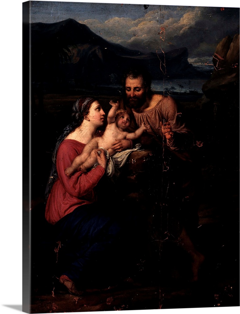 Italy, Lombardy, Milan, Brera Collection. Whole artwork view. The Holy Family in a tender moment. - 1992//Mondadori Portfo...