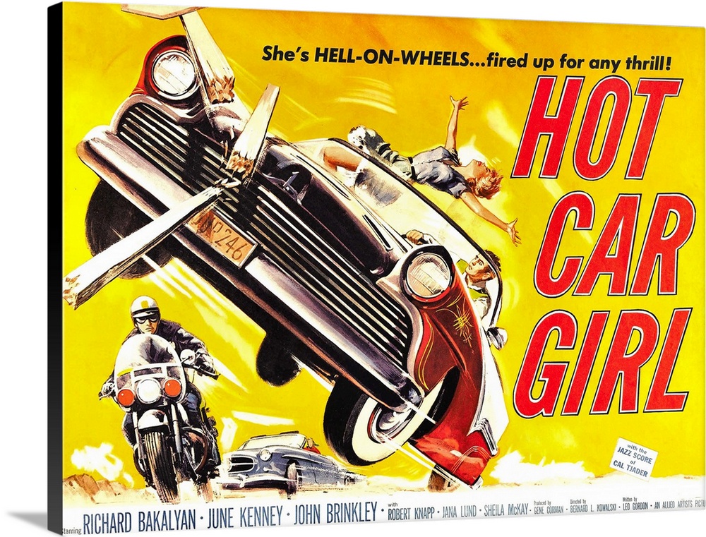 Vintage Hot Car Girl Movie Poster// Classic Movie Poster//Movie Poster//Poster R 