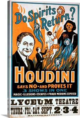 Houdini, poster art for magic show