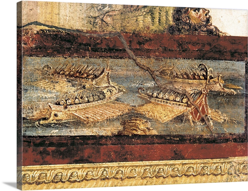 House of the Vettii. Detail with warships. First Century A.D. Pompeii, Italy