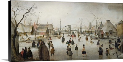 Ice-skating in a Village, by Hendrick Avercamp, 1610