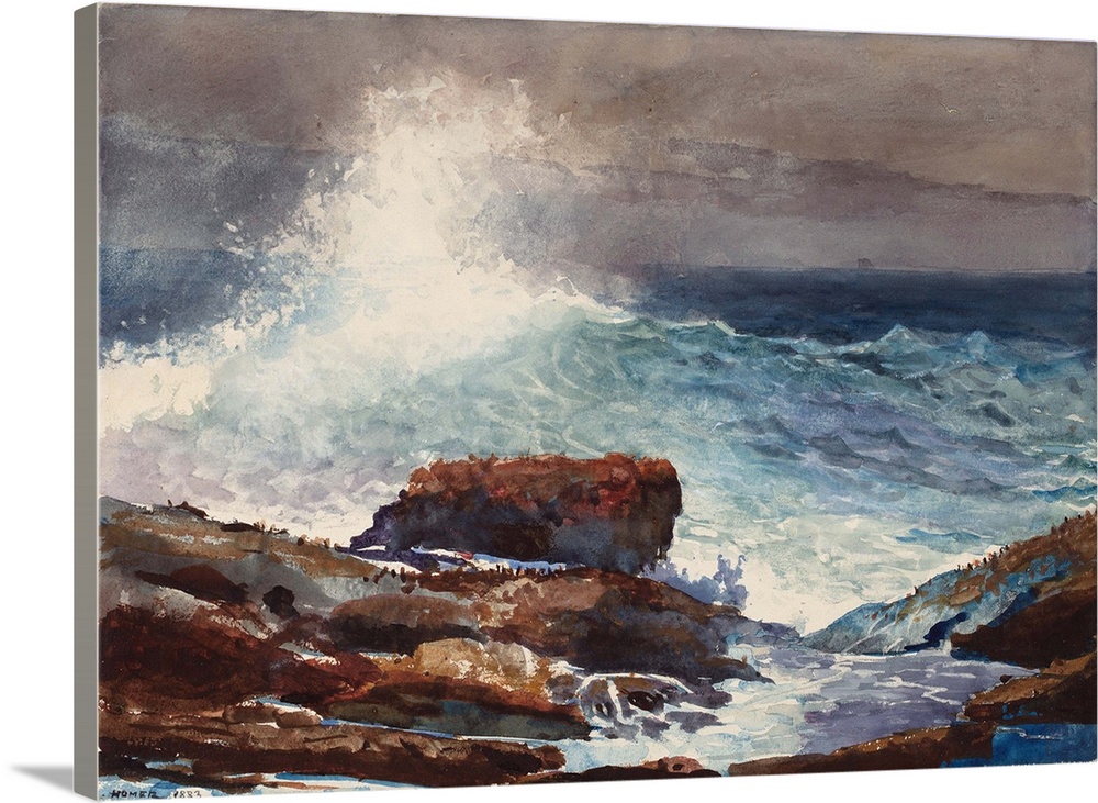 Incoming Tide, Scarboro, Maine, by Winslow Homer, 1883, American painting.
