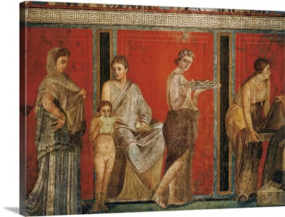 Initiation into the mysterious Dionysion cult, Roman art