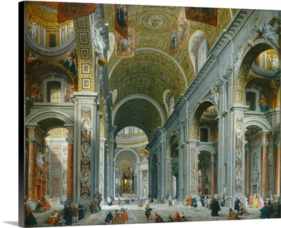 Interior of Paint Peter's, Rome, by Giovanni Paolo Panini, 1754