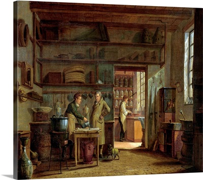 Interior of the Laboratory of the Apothecary, 1818, Dutch painting