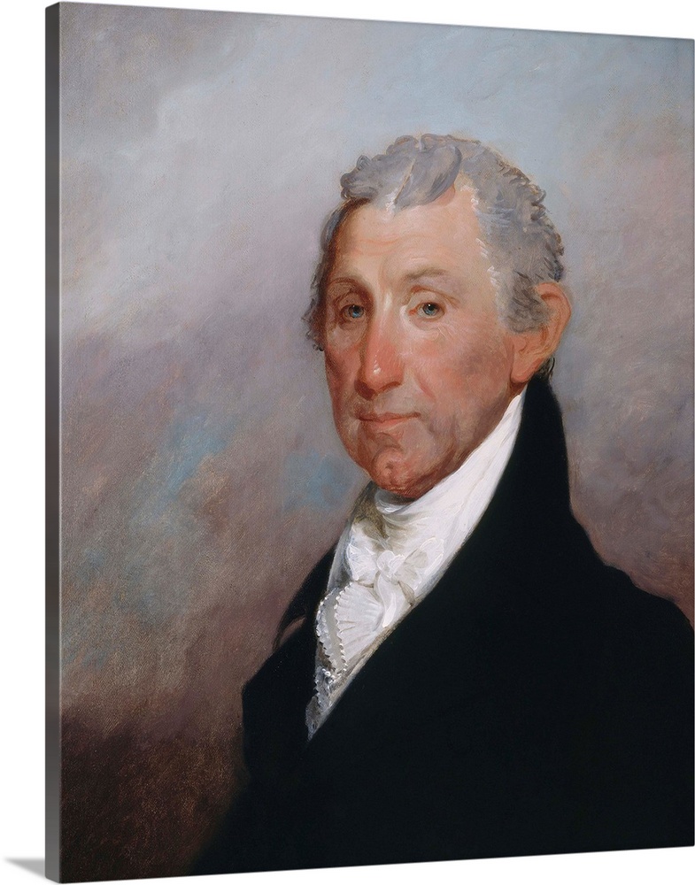James Monroe, by Gilbert Stuart, 1817, American painting, oil on canvas. Colonel George Gibbs, Rhode Island, commissioned ...