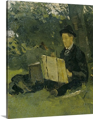 Jan Verkade Painting under a Tree at Hattem, by Richard Roland Holst, 1891