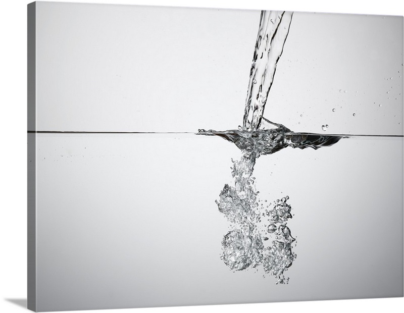 Jet Splashing Into Water, Surface View Wall Art, Canvas Prints, Framed ...