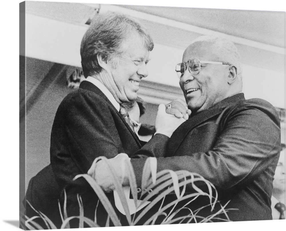 Jimmy Carter, shaking hands with Rev. Martin Luther King, Sr. in 1976. King, Sr. supported Carter in his 1970 successful c...