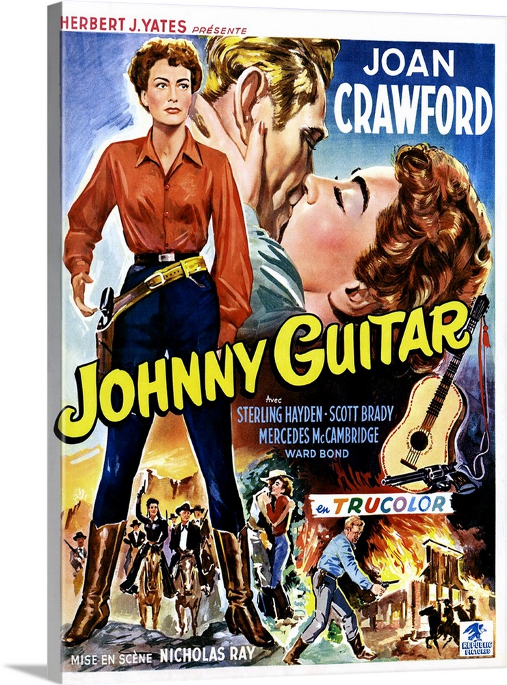Johnny Guitar, Joan Crawford, Sterling Hayden, (Belgian Poster Art), 1954.