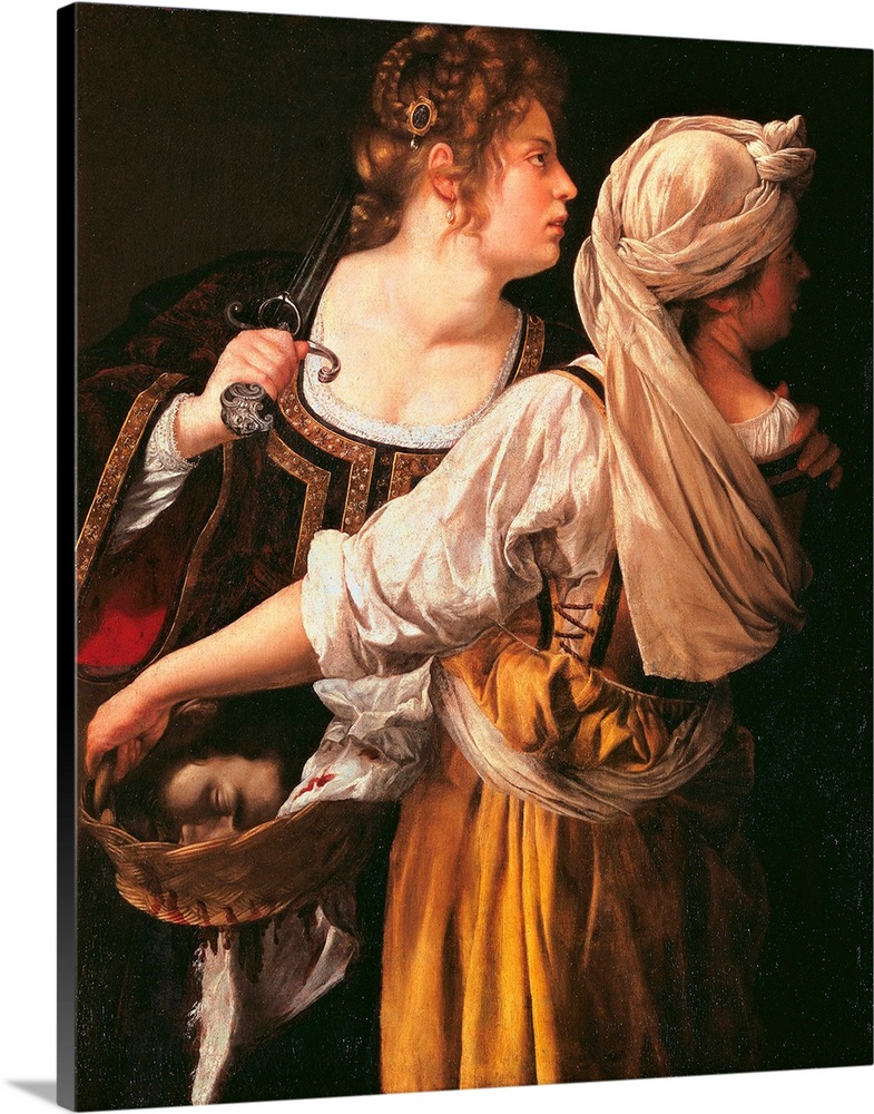Judith and her Maidservant (Judith with Holofernes head), by Artemisia Gentileschi, 1615 about, 17th Century, oil on canva...