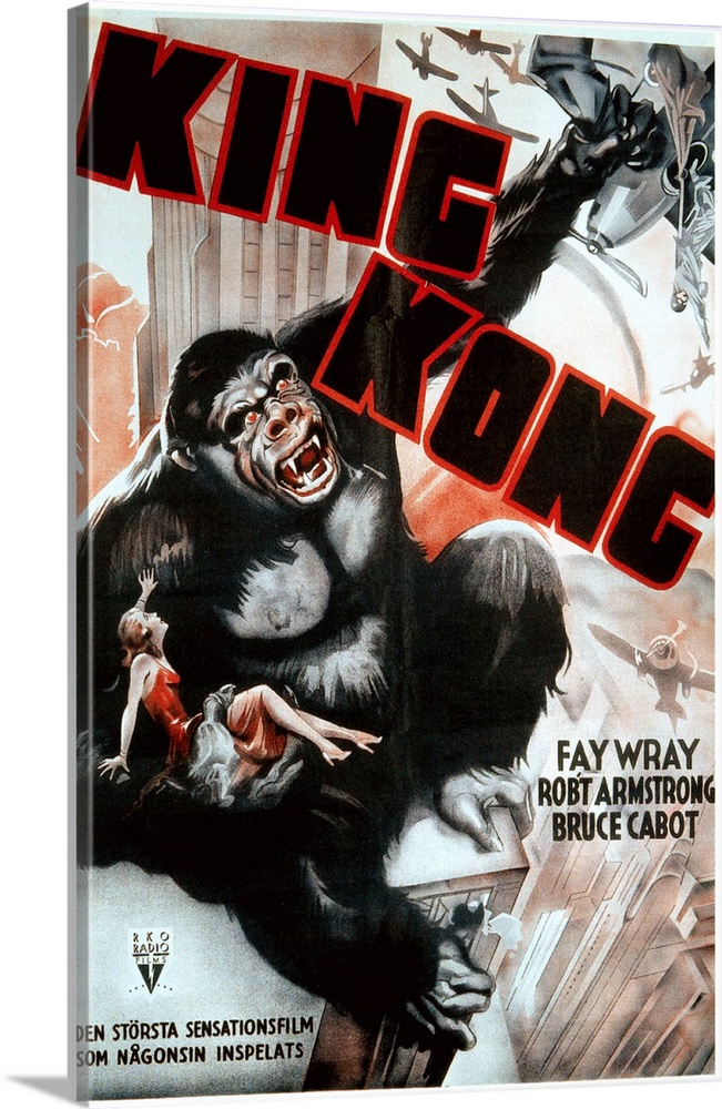 King Kong, Swedish 1938 Re-Release Poster, 1933.