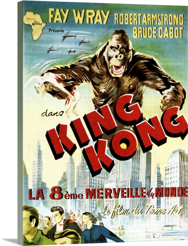 KING KONG, top: King Kong on 1950's Belgian poster art, 1933.