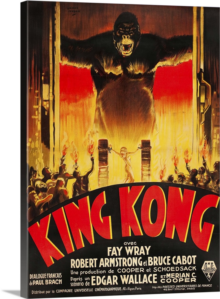 Art Print Poster Canvas King Kong Classic Movie Vintage