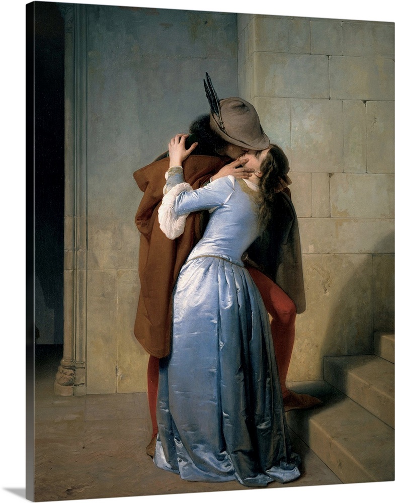 Hayez Francesco, The Kiss, 1859, 19th Century, oil on canvas, Italy, Lombardy, Milan, Brera Art Gallery, (621297) Everett ...