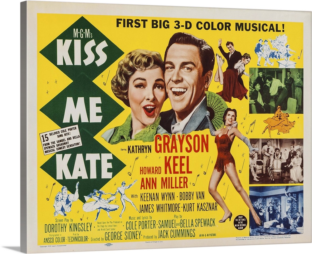 Kiss Me Kate, Kathryn Grayson, Howard Keel, Ann Miller, 1953