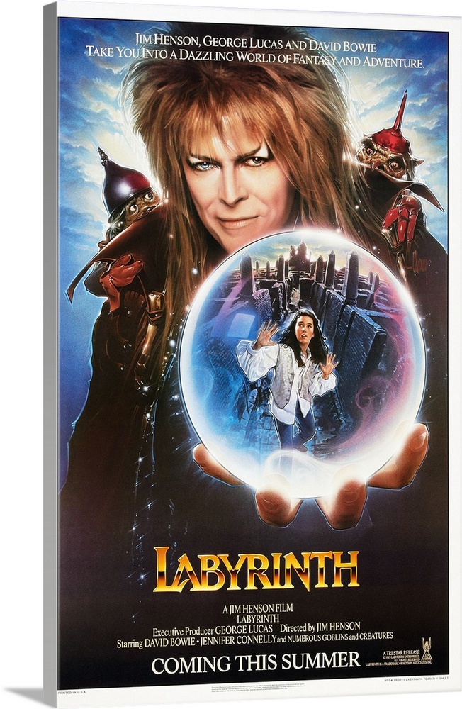 Labyrinth, From Top: David Bowie, Jennifer Connelly, 1986.