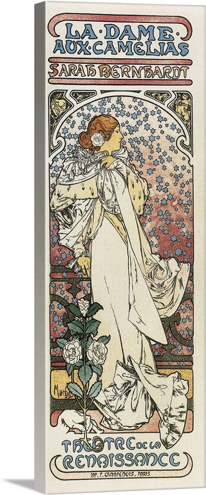 MUCHA, Alphonse Maria (1860-1939). The Lady of the Camellias. 1896. Modernism. Litography. -