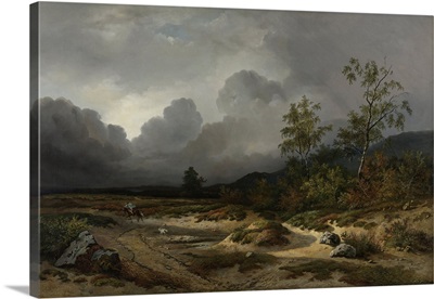Landscape with a Thunderstorm Brewing, 1850, Dutch painting, oil on canvas