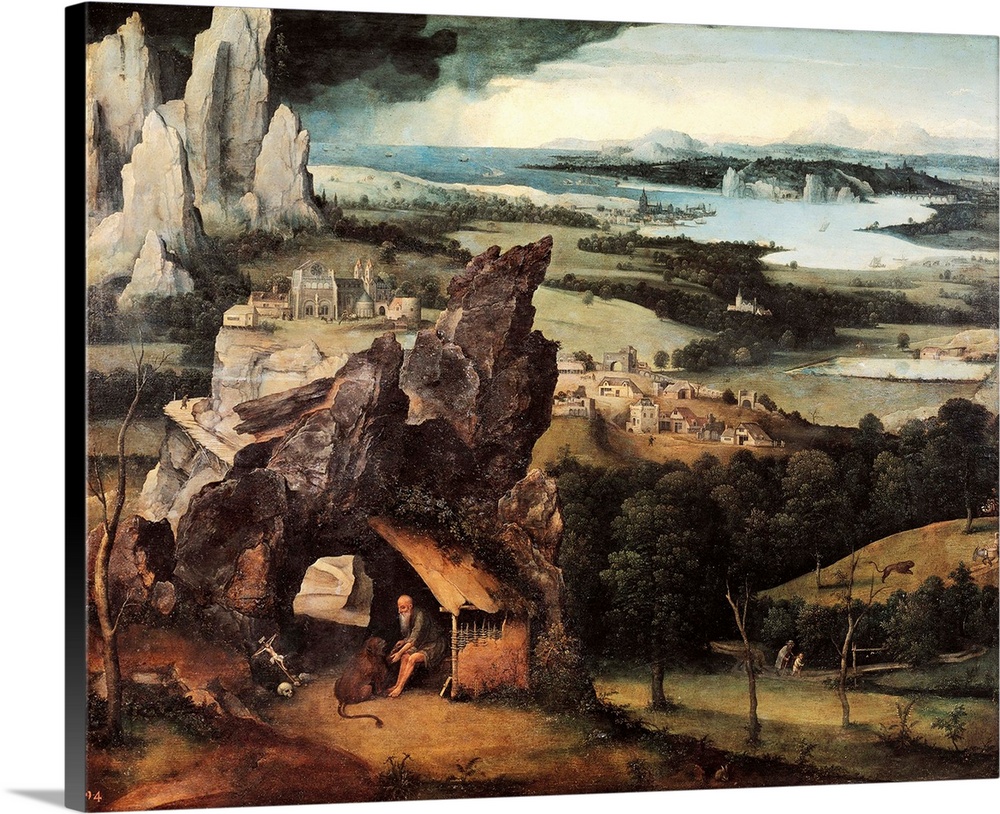 Patinir, Joachim (1480-1524). Landscape with St. 1519s. Flemish art. Oil on canvas. SPAIN. Madrid. Prado Museum. -