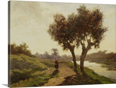 Landscape with Two Trees, 1860-67, Dutch painting, oil on panel