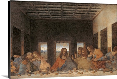 Last Supper (after restoration) by Leonardo da Vinci, 1495-1497.Santa Maria delle Grazie