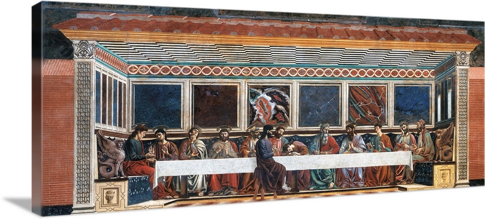 The Last Supper, by Andrea di Bartolo di Simone known as Andrea del Castagno, 1447 - 1450 about, 15th Century, fresco, - I...
