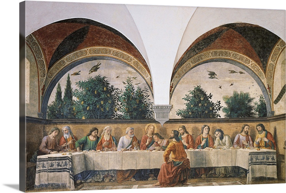 Last Supper, by Ghirlandaio, 1480. Ognissanti Church, Florence, Italy Wall Art, Canvas Prints ...