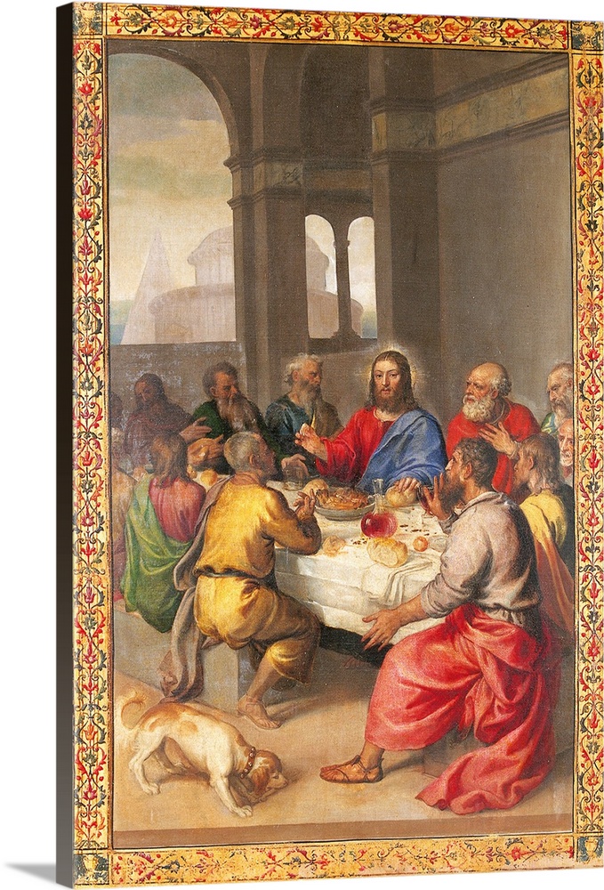 The Last Supper, by Tiziano Vecellio known as Titian, 1542 - 1544 about, 16th Century, oil on canvas, cm 163 x 104 - Italy...