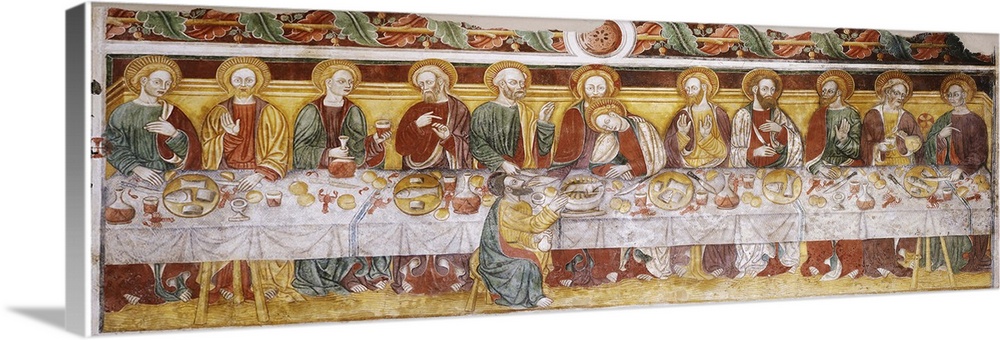 The Last Supper, by Unknown Artist, 15th Century, - Italy, Veneto, Treviso, Treviso, San Polo in Piave, Chiesa del Cimiter...