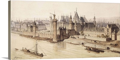 Le Louvre in Charles V's times by Theodor Josef hubert Hoffbauer