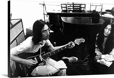 Let It Be, John Lennon, Yoko Ono, 1970, Rehearsing In The Studio