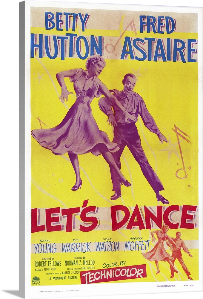 Let's Dance, Betty Hutton, Fred Astaire - Vintage Movie Poster, 1950