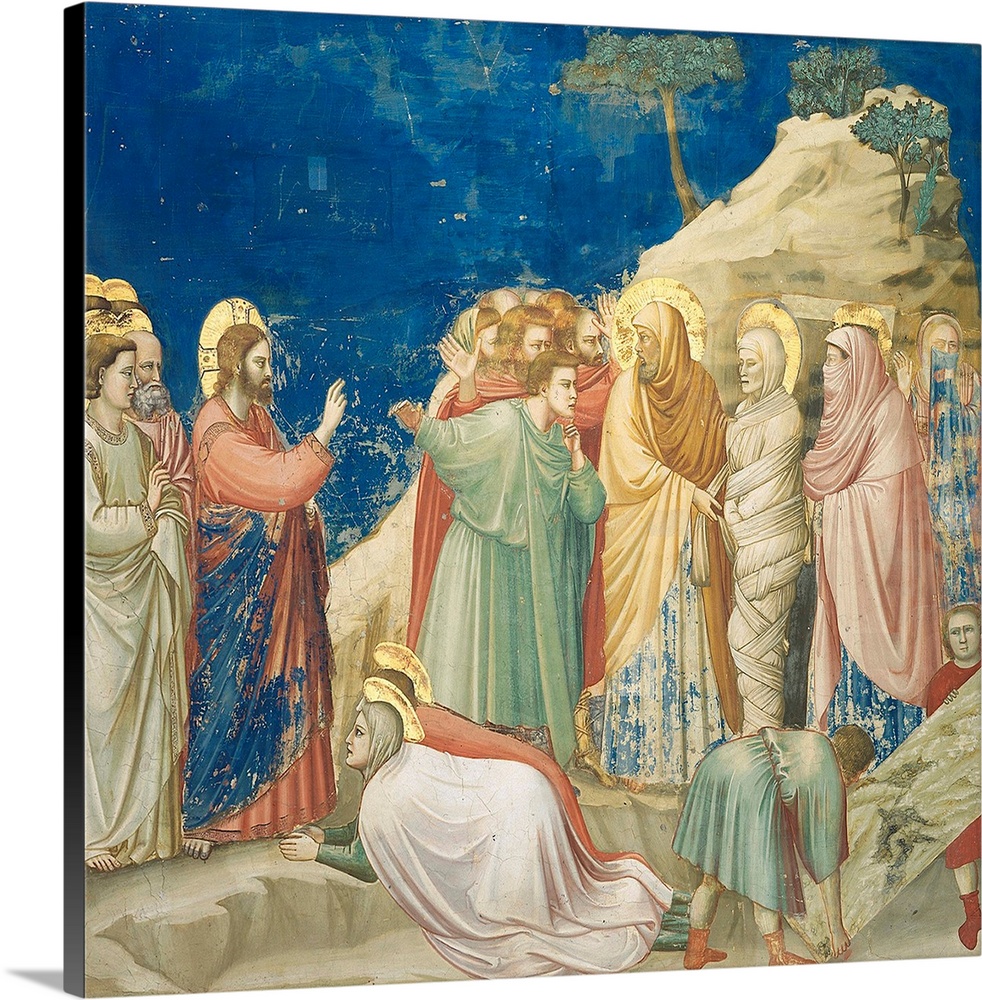 Scenes from the Life of Christ Raising of Lazarus, by Giotto, 1304 - 1306, 14th Century, fresco, - Italy, Veneto, Padua, S...