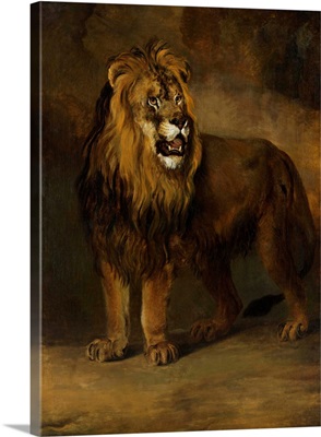Lion from the Menagerie of King Louis Napoleon, 1808, Dutch oil painting
