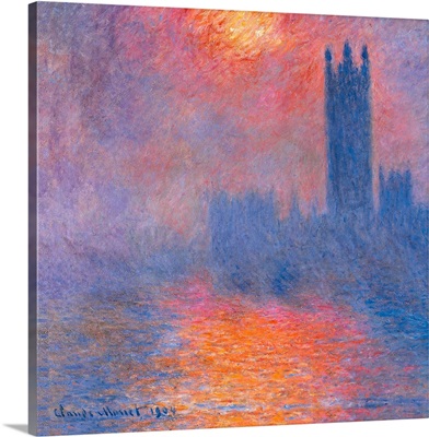 London Houses Of Parliament. The Sun Shining Through The Fog, 1904.