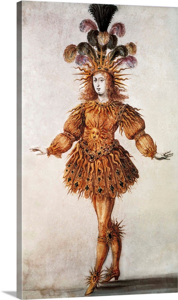 Louis XIV dressed up as the sun for a theatre performance at Versailles