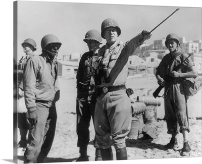 Lt. General George Patton Leading Invasion Troops In Sicily