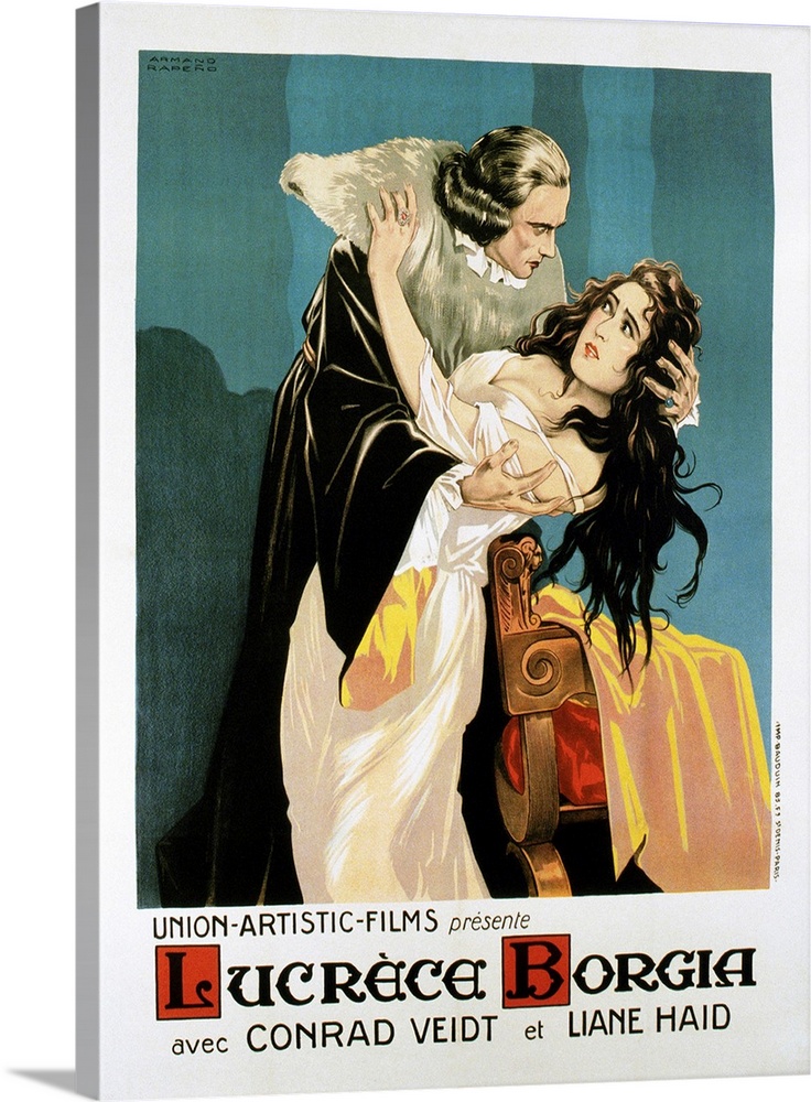 Lucrezia Borgia, (aka Lucrece Borgia), French Poster, From Left: Conrad Veidt, Liane Haid, 1922.