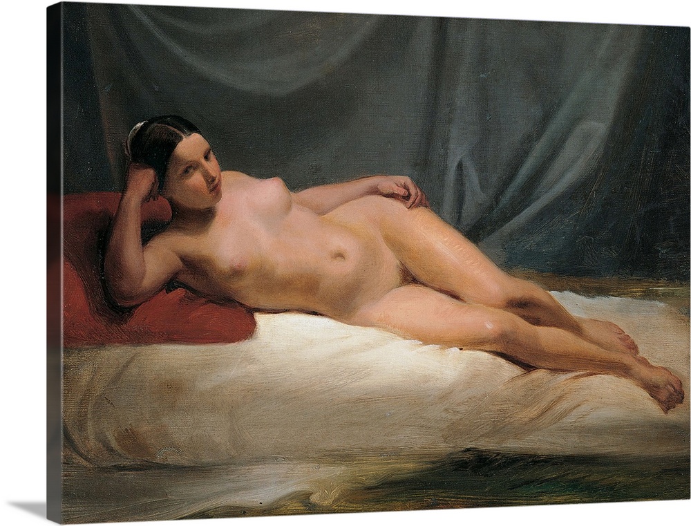 Lying Nude, by Antonio Muzzi, 1843, 19th Century, - Italy, Emilia Romagna, Bologna, National Art Gallery. All. Female nude...