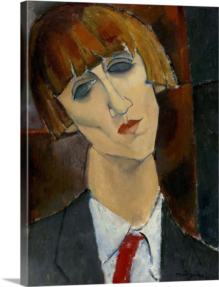 Madame Kisling, by Amedeo Modigliani, 1917, Italian painting, oil on canvas. Moise Kisling lived in the same Paris buildin...