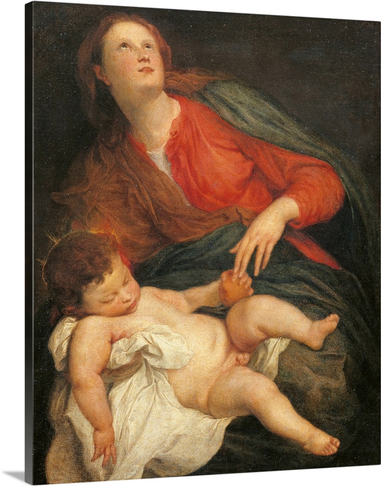 Madonna and Child, by Anton o Antoon Van Dyck, 1621 - 1627, 17th Century, oil on canvas, cm 62,5 x 52,5 - Italy, Emilia Ro...