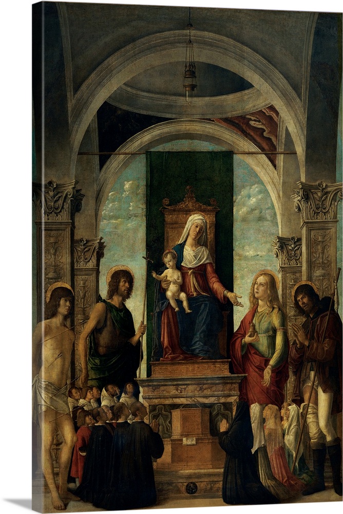 Cima da Conegliano Giovanni Battista known as Cima da Conegliano, Madonna and Child Enthroned with St Sebastian, St John t...
