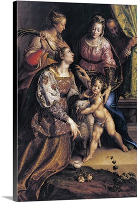 Madonna And Child, Sts. Joseph, Catherine, Agnes, 1570. Brera Gallery