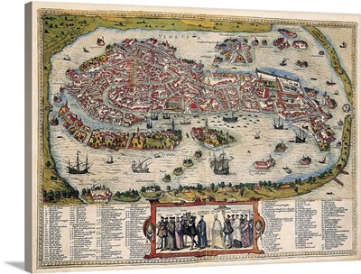 Map of Venice, 1588, Theatrum Orbis Terrarum