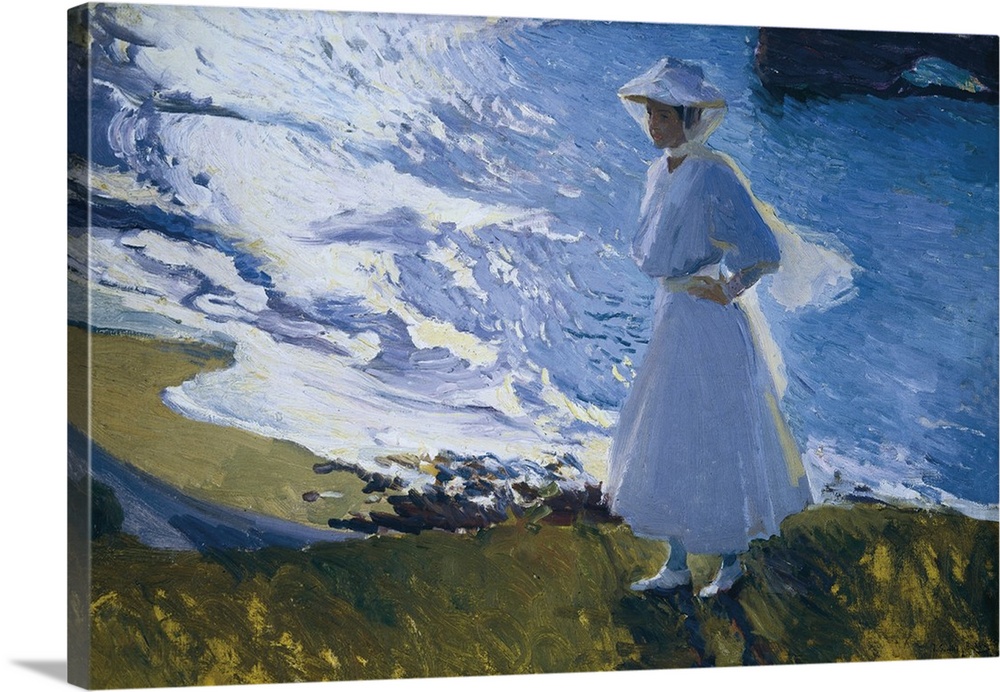 SOROLLA, Joaquin (1863-1923). Maria at the beach, Biarritz. 1905. Impressionism. Oil on canvas. SPAIN. Madrid. Sorolla Mus...