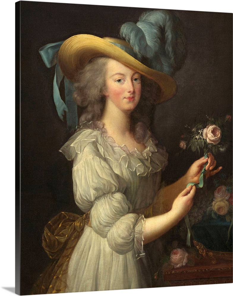 Marie-Antoinette, by Elisabeth-Louise Vigee Le Brun, 1783, French painting, oil on canvas. The tragic guillotined French Q...