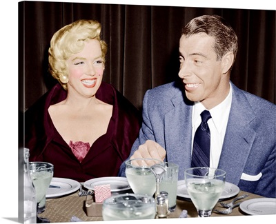 Marilyn Monroe with her second husband, Joe DiMaggio, 1954