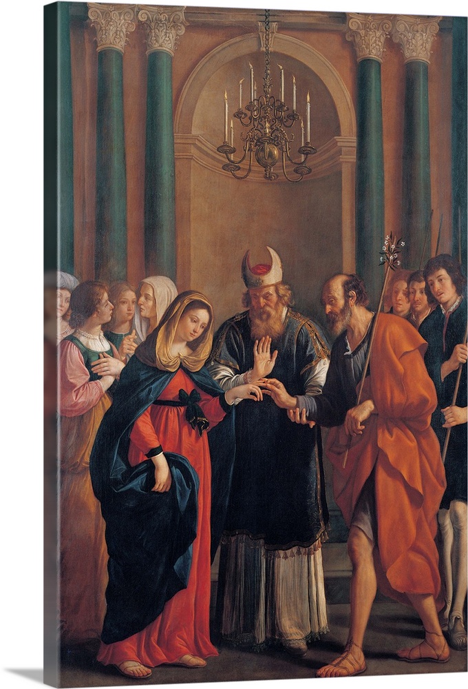 Gennari Bartolomeo, The Marriage of the Virgin Mary, 17th Century, oil on canvas, Italy, Emilia Romagna, Modena, Estense G...