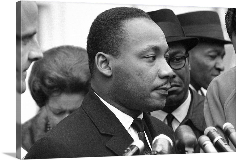 Only two weeks since JFK's assassination, Martin Luther King, met with President Lyndon Johnson. Dec. 6, 1963. Afterward, ...